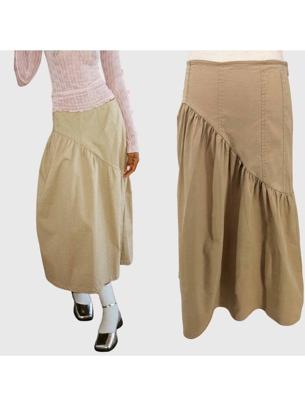 Lisa Says Gah Maeve Asymmetric Drop Waist Midi Skirt S